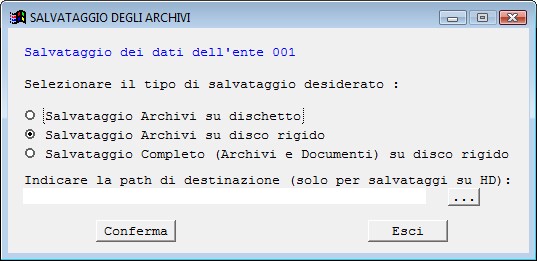 Salvataggio archivi